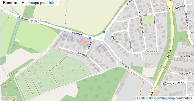 Komorní - mapa podnikání