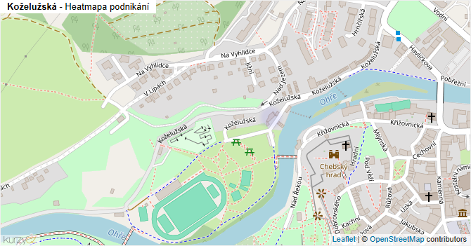 Koželužská - mapa podnikání