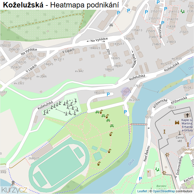 Mapa Koželužská - Firmy v ulici.