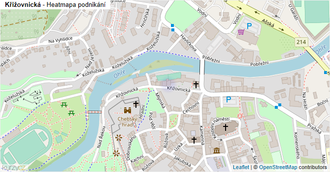 Křižovnická - mapa podnikání