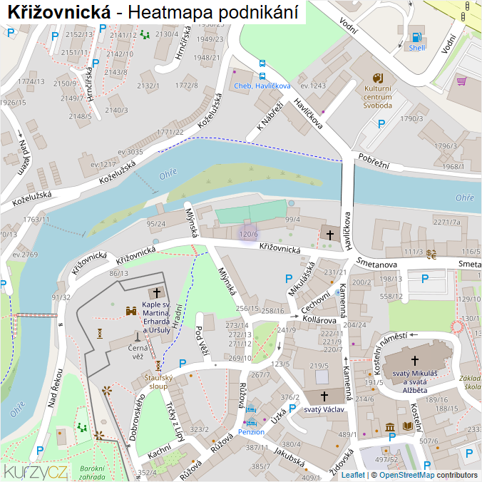 Mapa Křižovnická - Firmy v ulici.
