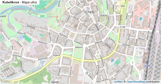 Kubelíkova - mapa ulice