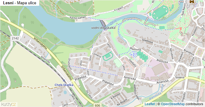 Lesní - mapa ulice