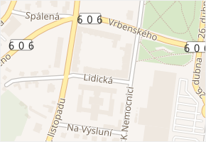 Lidická v obci Cheb - mapa ulice