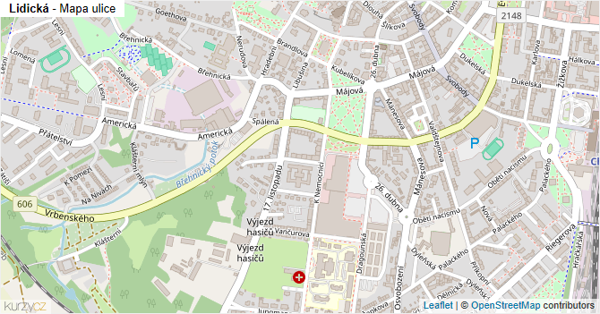 Lidická - mapa ulice