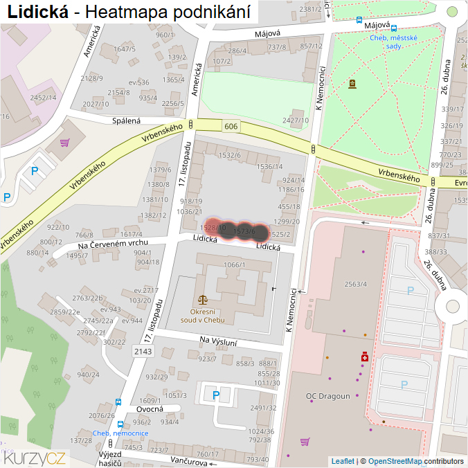 Mapa Lidická - Firmy v ulici.