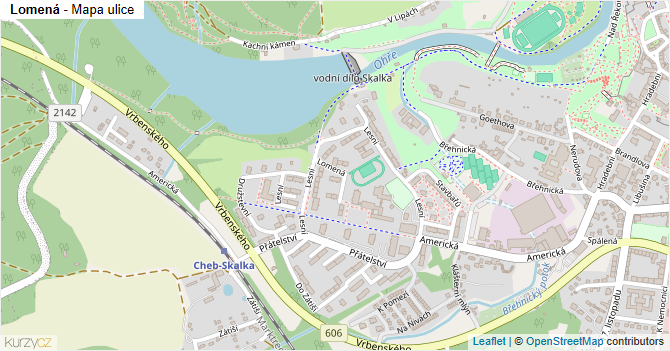 Lomená - mapa ulice
