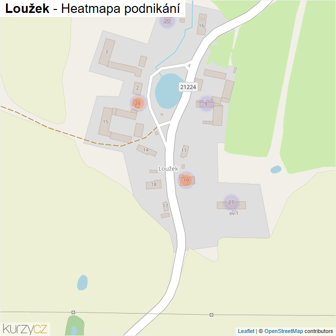 Mapa Loužek - Firmy v části obce.
