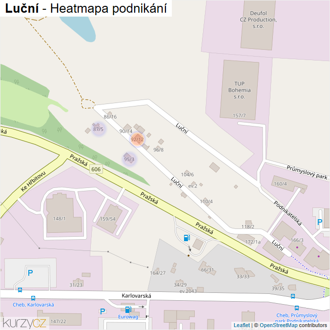 Mapa Luční - Firmy v ulici.