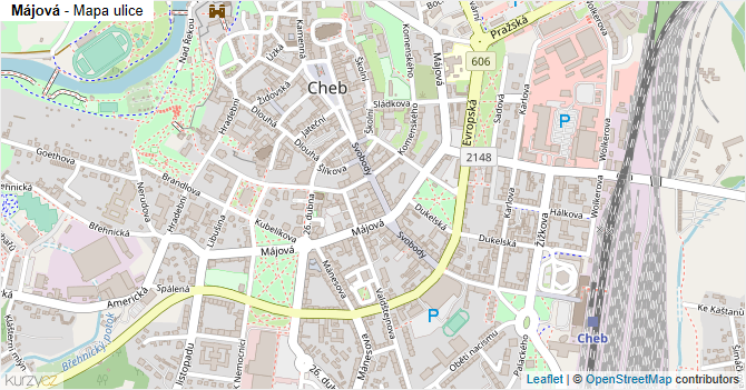 Májová - mapa ulice
