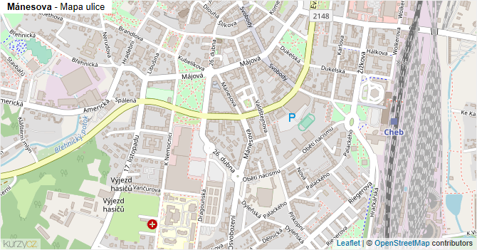 Mánesova - mapa ulice