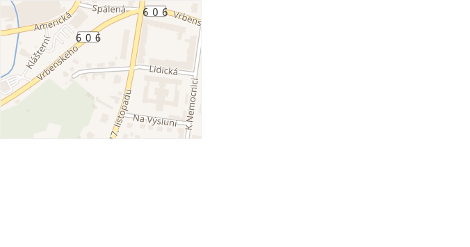Na Červeném vrchu v obci Cheb - mapa ulice