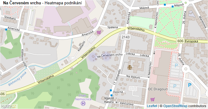 Na Červeném vrchu - mapa podnikání