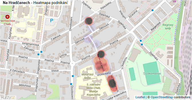 Na Hradčanech - mapa podnikání