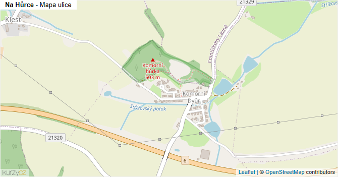 Na Hůrce - mapa ulice