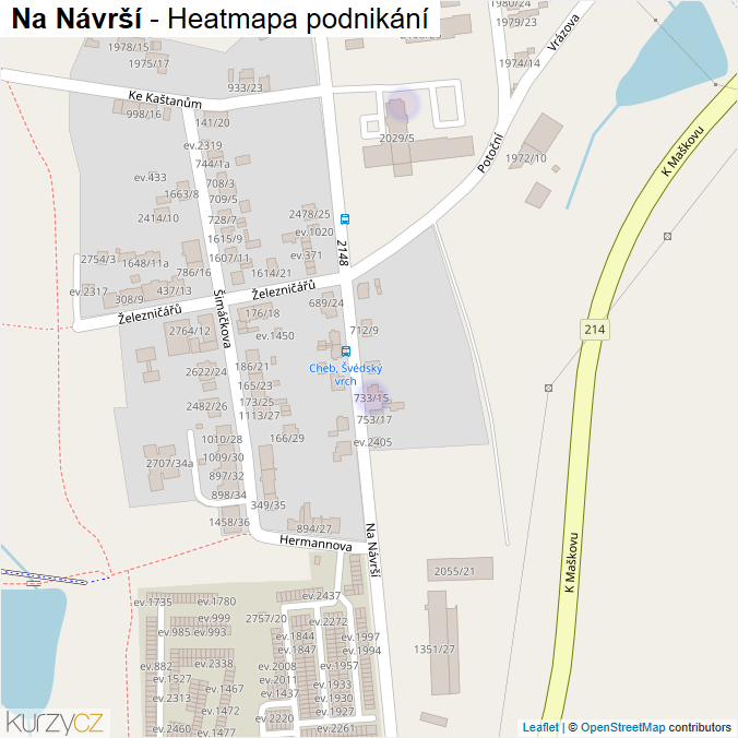 Mapa Na Návrší - Firmy v ulici.