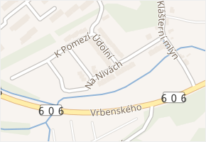 Na Nivách v obci Cheb - mapa ulice