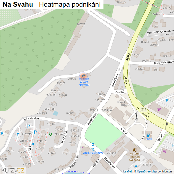 Mapa Na Svahu - Firmy v ulici.