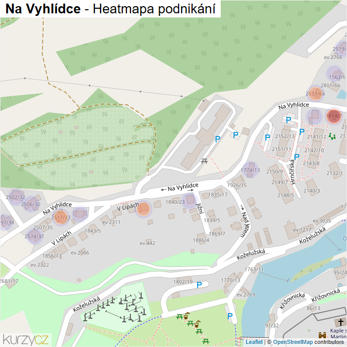 Mapa Na Vyhlídce - Firmy v ulici.