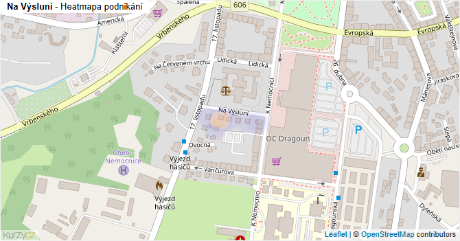 Na Výsluní - mapa podnikání