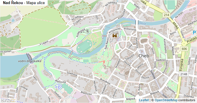 Nad Řekou - mapa ulice