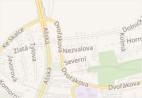 Nezvalova v obci Cheb - mapa ulice
