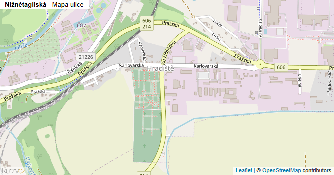 Nižnětagilská - mapa ulice