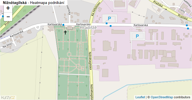 Nižnětagilská - mapa podnikání