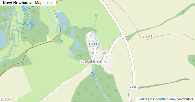Nový Hrozňatov - mapa ulice