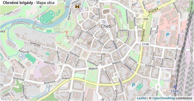 Obrněné brigády - mapa ulice