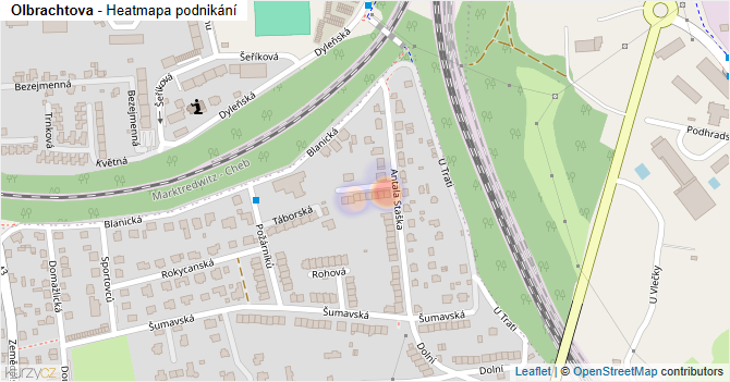 Olbrachtova - mapa podnikání