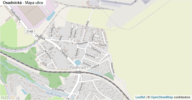 Osadnická - mapa ulice