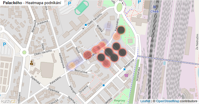 Palackého - mapa podnikání