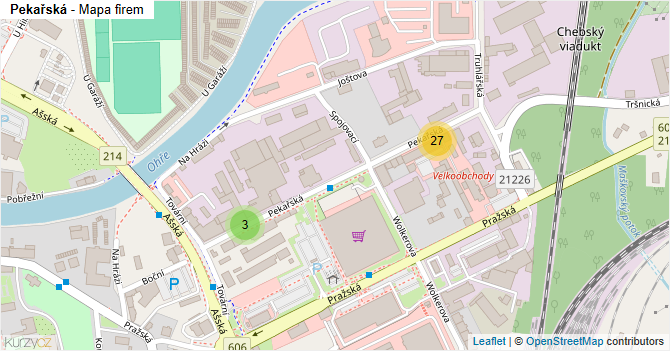 Pekařská - mapa firem