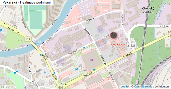 Pekařská - mapa podnikání