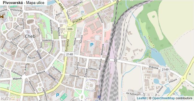 Pivovarská - mapa ulice