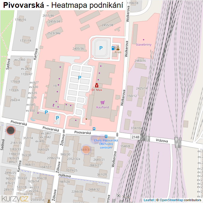 Mapa Pivovarská - Firmy v ulici.