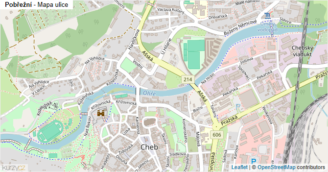 Pobřežní - mapa ulice