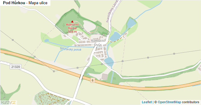 Pod Hůrkou - mapa ulice