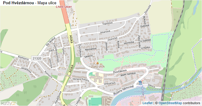 Pod Hvězdárnou - mapa ulice