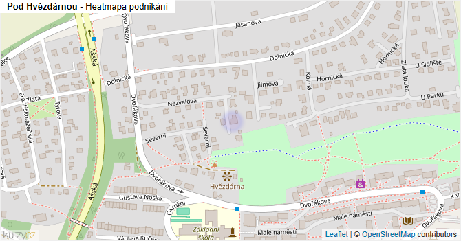 Pod Hvězdárnou - mapa podnikání