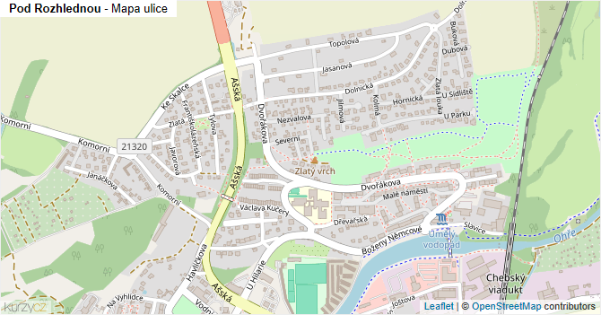 Pod Rozhlednou - mapa ulice