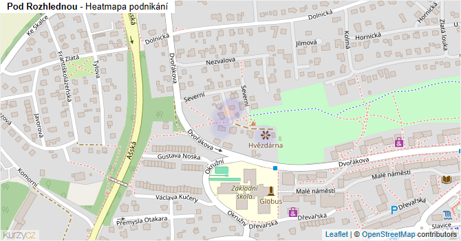 Pod Rozhlednou - mapa podnikání
