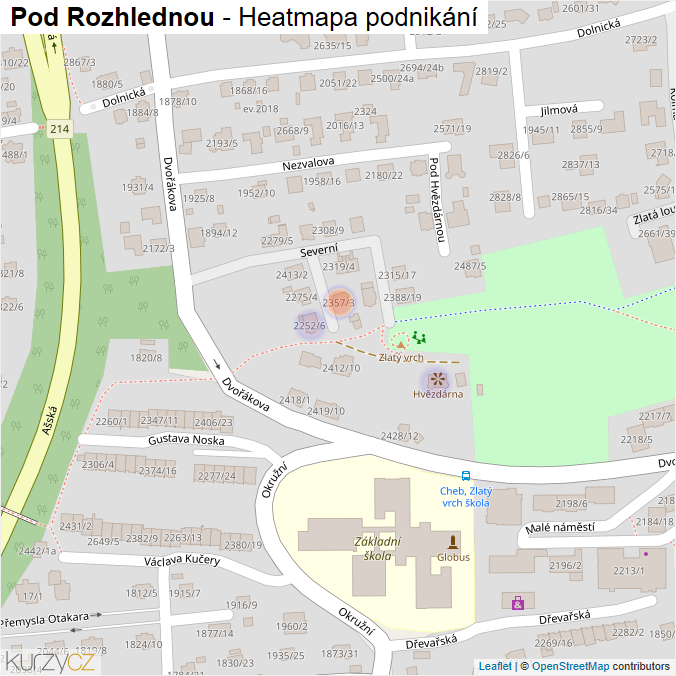 Mapa Pod Rozhlednou - Firmy v ulici.