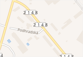 Podhradská v obci Cheb - mapa ulice