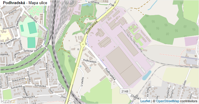 Podhradská - mapa ulice