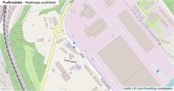 Podhradská - mapa podnikání