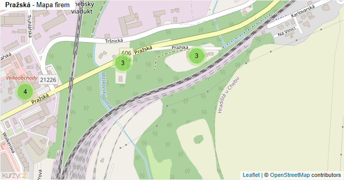 Pražská - mapa firem