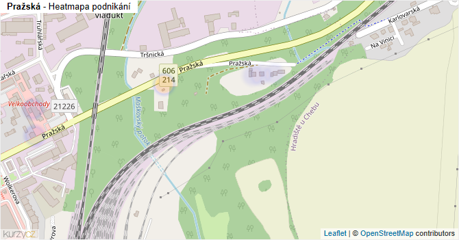 Pražská - mapa podnikání