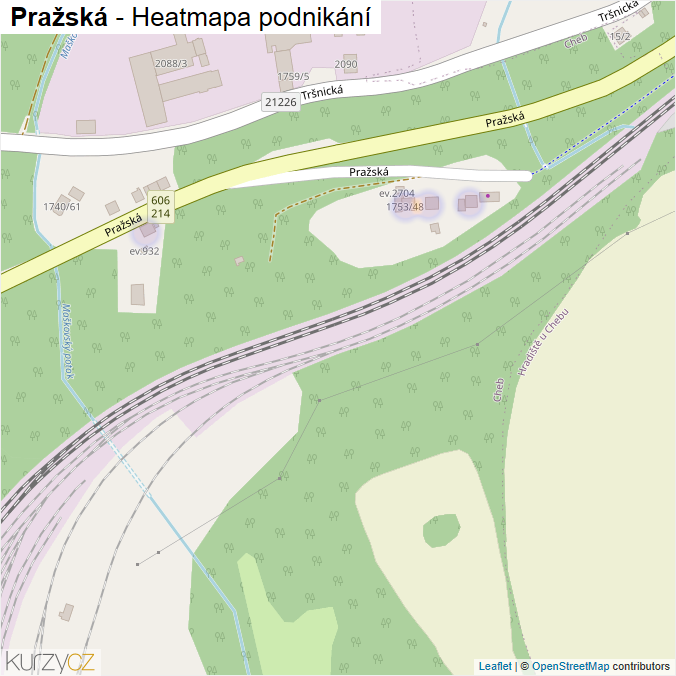 Mapa Pražská - Firmy v ulici.